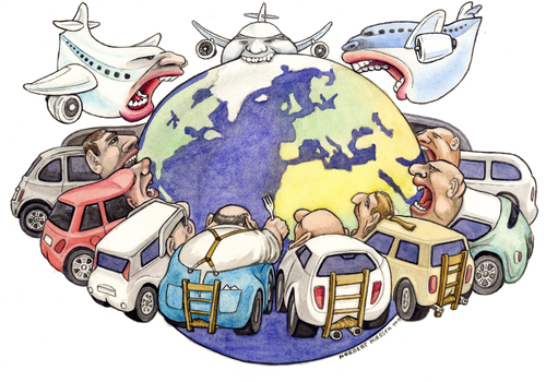 Cartoon: eat the world (medium) by Niessen tagged world,eat,hunger,cars,planes,welt,essen,autos,flugzeuge,mondo,fame,mangiare,macchine