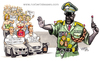 Cartoon: Immigrationinverse (small) by Niessen tagged einwanderung flucht polizist