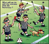 Cartoon: Fifa World cup 2010 (small) by Carayboo tagged fifa,world,cup,2010,ref,referee,soccer,sport,ball,blind,dog,football,red