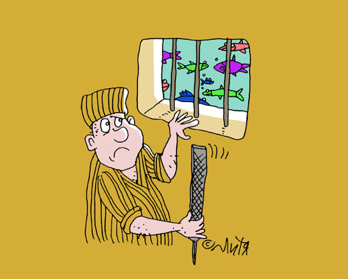 Cartoon: the escape (medium) by mitya_kononov tagged mityacartoon