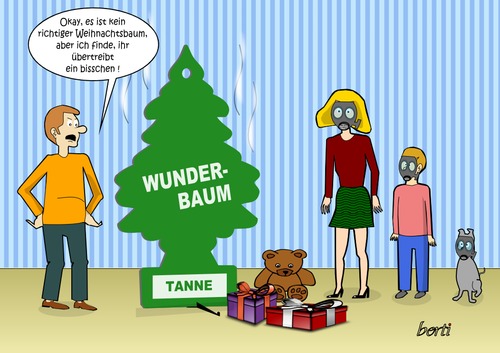 Cartoon: Duftbaum-Weihnachten (medium) by berti tagged inkscape,gasmaske,duftbaum,weihnachten