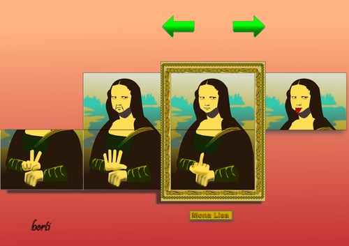 Cartoon: Mona-Slider (medium) by berti tagged inkscape,slide,change,schiebebild,lisa,mona