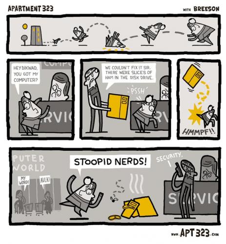 Cartoon: computer store 02 (medium) by breeson tagged cartoon,humour,funny,flash,2d,comic,webcomic