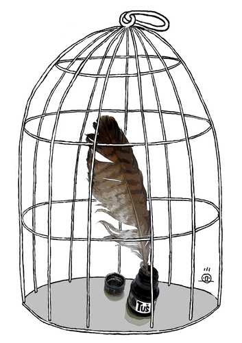 Cartoon: cage (medium) by drljevicdarko tagged cage
