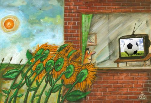 Cartoon: sunflowers (medium) by drljevicdarko tagged sunflowers