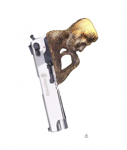 Cartoon: thinker gun (medium) by drljevicdarko tagged thinker,gun