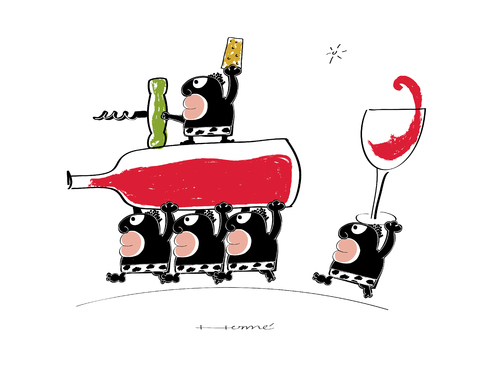 Cartoon: Sawine (medium) by Herme tagged wine,bar,pub