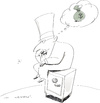 Cartoon: Le Pensateur (small) by Herme tagged banker businesses money