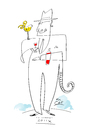 Cartoon: Mr. Cat (small) by Herme tagged wine,bars,drunk