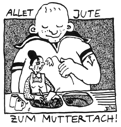 Cartoon: ein Blümchen zum Muttertag (medium) by BiSch tagged mother,mutter,mama,muttertag,sohn,rührung,familie,kind,mutter,muttertag