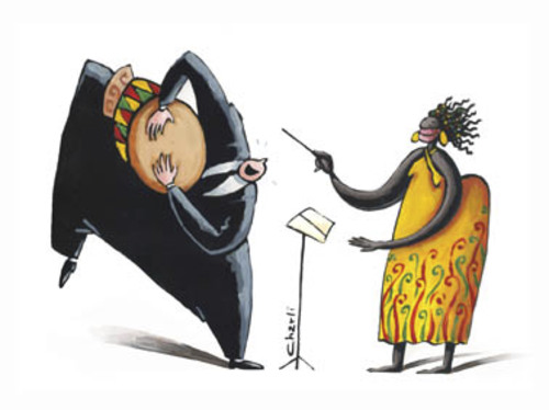 Cartoon: Intercambio (medium) by charli tagged cultura,musica,razas