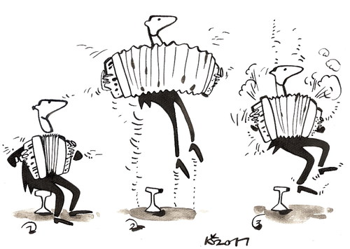 Cartoon: ANOTHER MUSICAL ADVENTURE (medium) by Kestutis tagged musik,adventure,happening,accordion