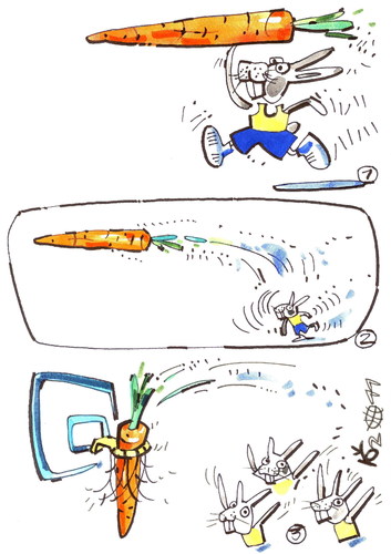 Cartoon: ATHLETICS AND BASKETBALL (medium) by Kestutis tagged humor,sport,hare,vegetables,animals,saturday,basketball