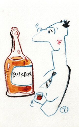 Cartoon: Bourbon. The ninth cup (medium) by Kestutis tagged bourbon,cup,whisky,ninth,kestutis,lithuania