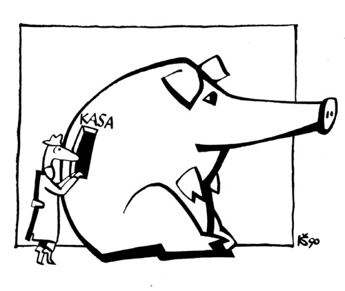 Cartoon: CASH DESK (medium) by Kestutis tagged cash,desk,kestutis,siaulytis,lithuania,money,geld