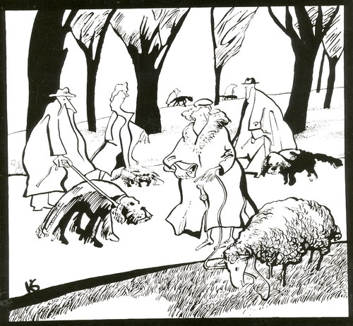 Cartoon: CHOICE (medium) by Kestutis tagged choice,animal,people,man,pet