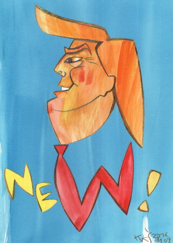 Cartoon: Donald Trump (medium) by Kestutis tagged president,donald,watercolor,dada,election,victory,trump,kestutis,lithuania,usa