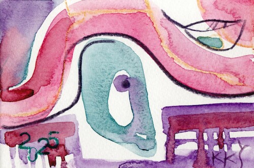 Cartoon: Green Colonels Hat (medium) by Kestutis tagged green,colonel,hat,dada,postcard,art,kunst,kestutis,lithuania