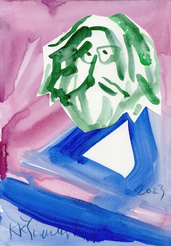 Cartoon: Green selfportrait (medium) by Kestutis tagged green,self,portrait,sketch,kestutis,lithuania