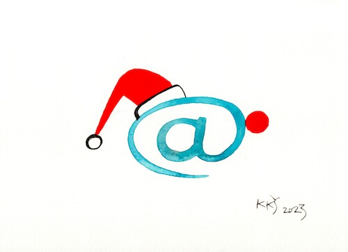 Cartoon: Holiday mail (medium) by Kestutis tagged holiday,neujahr,mail,feast,email,kestutis,lithuania