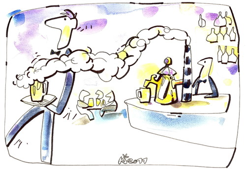 Cartoon: IN THE BAR (medium) by Kestutis tagged bar,beer,foam,bierschaum,bier