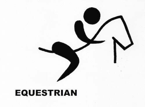 Cartoon: Interpretation of signs. Equestr (medium) by Kestutis tagged interpretation,horse,rider,equality,kestutis,lithuania,paris,2024,sports,olympi,gamesc,signs,equestrian