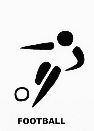 Cartoon: Interpretation of signs. Footbal (medium) by Kestutis tagged interpretation,paris,soccer,kestutis,lithuania,2024,olympic,games,signs,football