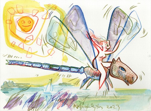Cartoon: Lake fairy (medium) by Kestutis tagged lake,fairy,summer,kestutis,lithuania
