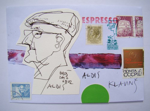 Cartoon: Mail art with sketch. Aldis (medium) by Kestutis tagged sketsh,kestutis,lithuania