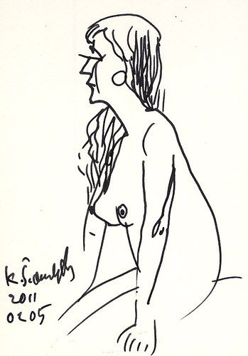 Cartoon: Model and students. Sketch (medium) by Kestutis tagged lithuania,siaulytis,kestutis,kunst,art,model,sketch