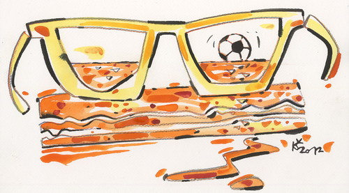 Cartoon: ORANGE SUNSET and LOW TIDE (medium) by Kestutis tagged orange,fans,netherlands,sport,2012,euro,fußball,soccer,lowtide,football,fussball,sunset