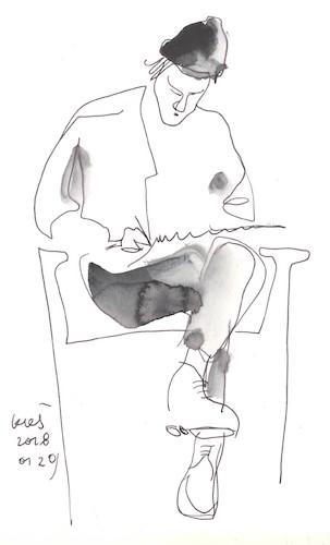 Cartoon: Painters and model (medium) by Kestutis tagged sketch,art,kunst,kestutis,lithuania