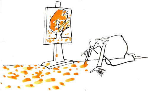 Cartoon: PAINTERS AUTUMN (medium) by Kestutis tagged künstler,sluota,siaulytis,kestutis,autumn,painter,art,painting,malerei,kunst