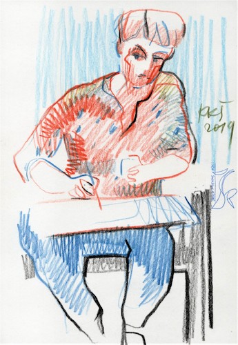 Cartoon: Sketch art. Artist and model 19 (medium) by Kestutis tagged sketch,artist,model,art,kunst,kestutis,lithuania