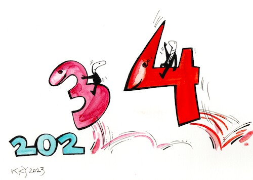 Cartoon: The year goes by fast! (medium) by Kestutis tagged new,year,fast,kestutis,lithuania