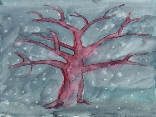 Cartoon: Tree Snow and Blues (medium) by Kestutis tagged tree,snow,blues,music,kestutis,lithuania,dada,aqua