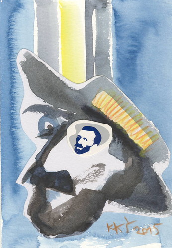 Cartoon: Vincent (medium) by Kestutis tagged vincent,vangogh,art,kunst,kestutis,lithuania,dada,postcard