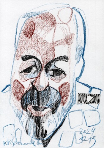 Cartoon: Vitali Dymarski (medium) by Kestutis tagged sketch,art,kunst,kestutis,lithuania,ukraine,russia,discussion,yotube