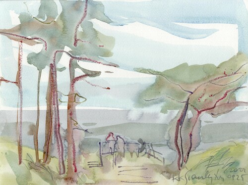 Cartoon: Watercolor plein air 3 (medium) by Kestutis tagged sea,watercolor,pleinair,kestutis,lithuania