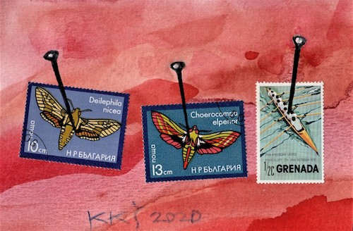 Cartoon: Butterfly collection (medium) by Kestutis tagged butterfly,collection,mail,art,postcard,kestutis,lithuania,postage,stamp
