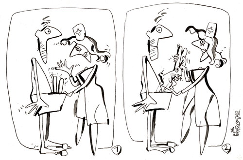 Cartoon: GOOD DOCTOR (medium) by Kestutis tagged strip,man,woman,patient,medicine,doctor,comic
