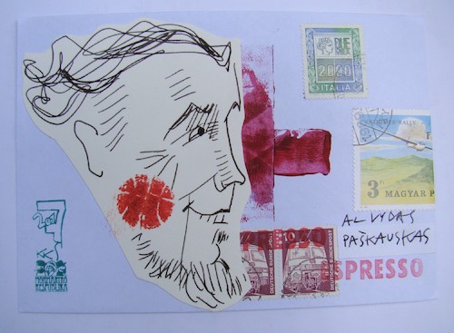 Cartoon: Mail art with sketch (medium) by Kestutis tagged mail,art,kestutis,lithuania,sketch