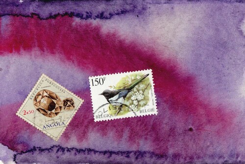 Cartoon: Prey (medium) by Kestutis tagged prey,magpie,bird,diamond,briefmarke,post,stamps,dada,postcard,kestutis,lithuania,art,kunst