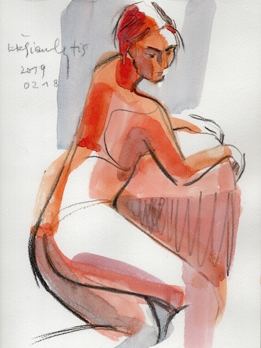 Cartoon: Sketch art. Artist and model 12 (medium) by Kestutis tagged sketch,artist,model,kestutis,lithuania