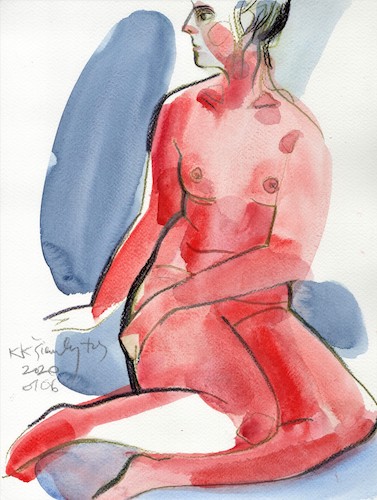 Cartoon: Sketch art. Artist and model 1 (medium) by Kestutis tagged artist,model,kestutis,lithuania,sketch