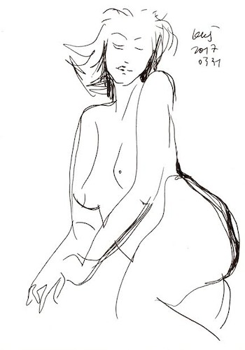 Cartoon: Sketch. Artists and model (medium) by Kestutis tagged sketch,artists,model,art,kunst,kestutis,lithuania