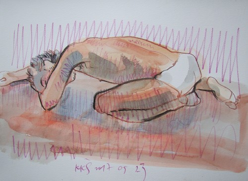 Cartoon: Sketch. Man and Woman 2 (medium) by Kestutis tagged sketch,watercolor,kestutis,lithuania,art,kunst