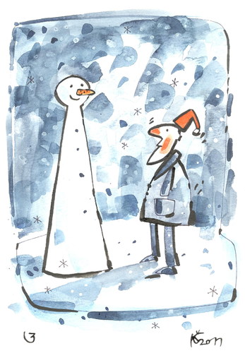 Cartoon: SNOW SCULPTOR (medium) by Kestutis tagged happening,adventure,sculptor,snow,winter,kestutis