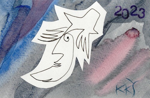 Cartoon: Western heroes. One line 3 (medium) by Kestutis tagged western,heroes,one,line,kestutis,lithuania,dada,postcard