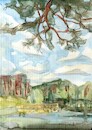Cartoon: By the park pond (small) by Kestutis tagged watercolor,art,summer,resort,kunst,kestutis,lithuania